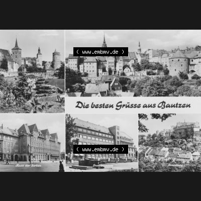 Ansichtskarte Planet-Verlag Berlin Sammlung der DDR in s/w - Schwarzweiß der 1970er Jahre, 1975, Die besten Grüße aus Bautzen, Mehrbildkarte. Digitales Bildmaterial... Sammlung