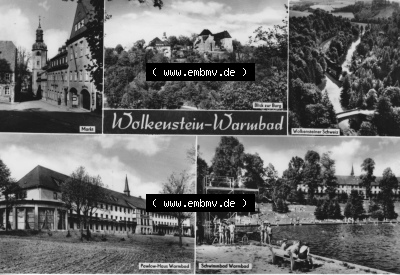 Erhard Neubert KG - Karl-Marx-Stadt, 5-Bildkarten der DDR 1960er Jahre, 1969, Wolkenstein Warmbad mit Markt, Blick zur BurgWolkensteiner... Sammlung