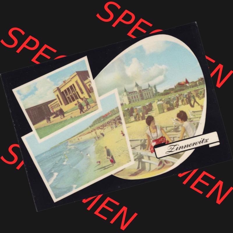 Ansichtskarte Walter Werner Verlag KG Markkleeberg - Leipzig DDR Bezirk Rostock der 1960er Jahre, 1962, Lithografie, Zinnowitz, Kulturhaus, Strandblick, Strand und Ferienheime.... Sammlung