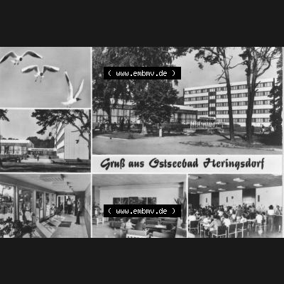 Alte Ansichtskarte DDR Bezirk Rostock, Kreis Wolgast, Seebad Heringsdorf 1986, FDGB-Erholungsheim Erich Weinert, Foto und Kunstverlag Bruno Scholz, 8705 Ebersbach-Sa.... Sammlung