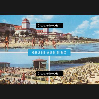 Ansichtskarte Walter Werner Verlag KG Markkleeberg - Leipzig DDR Bezirk Rostock der 1970er Jahre, 1970, Grußkarte, Gruß aus Binz auf der Insel Rügen. Digitales... Sammlung