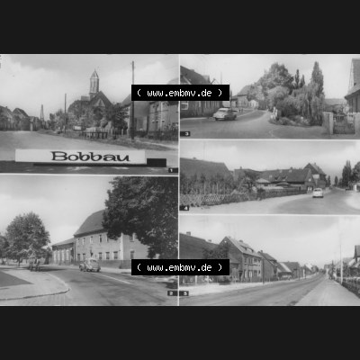 Ansichtskarte Heldge-Verlag Köthen/Anhalt DDR gemischte s/w, schwarzweiß, graustufen Sammlung der Jahre 1960er, 1968, Dorf Bobbau, Dorfstraße,... Sammlung