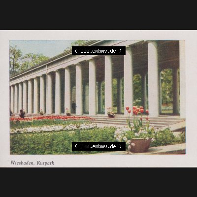 Lithographien Fotos, Heldge-Verlag Köthen/Anhalt Deutschland im farbigen Bild - 50 Heldge-farb-fotos Wiesbaden, Kurpark. Sammlung von 50 Heldge-farb-fotos des Heldge-Verlages... Sammlung