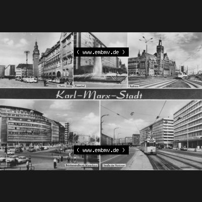 Ansichtskarte Erhard Neubert KG - Karl-Marx-Stadt DDR gemischte Ansichtskarten Sammlung mit 5-Bildkarten der DDR 1970er Jahre, 1970, Stadt Karl-Marx-Stadt mit Markt, Rosenhof, Rathaus,... Sammlung