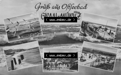 Heldge-Verlag Köthen/Anhalt, 1950er, 1959, Gruß aus Ostseebad Graal-Müritz, Mehrbildkarte auf Ostsee der DDR, zum herunterladen... Sammlung