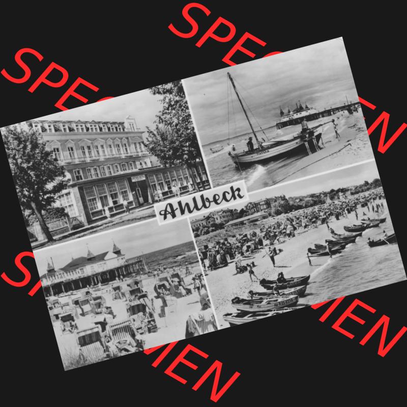 Alte Ansichtskarte der DDR Ahlbeck auf Usedom 1968, Grußkarte Ahlbeck, konsum fotocolor magdeburg. Digitales Bildmaterial von Ansichtskarten aus der DDR, der Deutschen Demokratischen... Sammlung