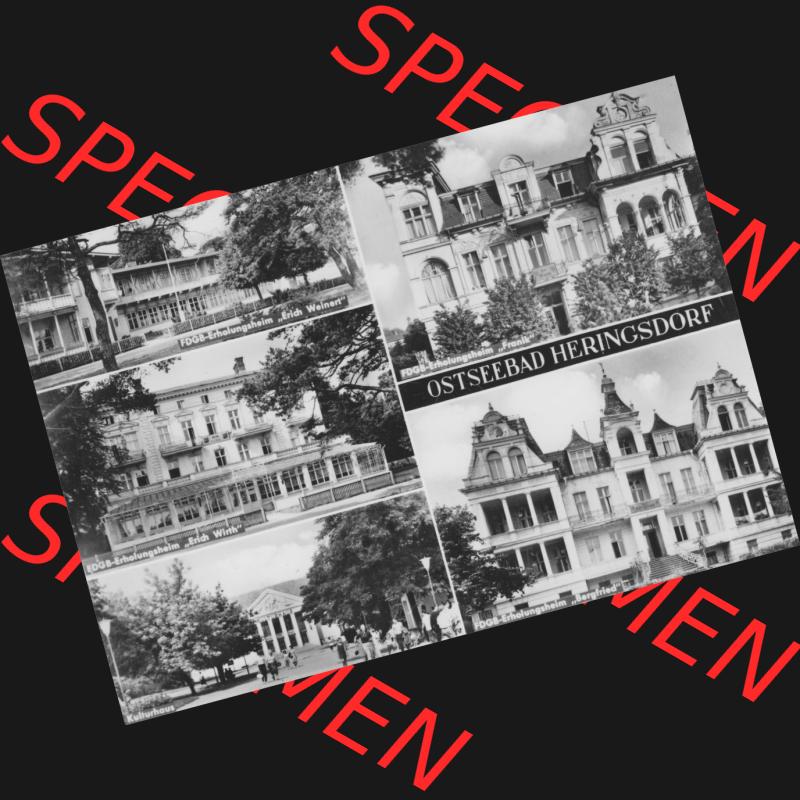 Ansichtskarte mit Ansicht Ostseebad Heringsdorf 1968-1971, FDGB-Erholungsheim Erich Weinert und weitere Erholungsheime. Alte Ansichtskarte der DDR Bezirk Rostock, Kreis Bad Wolgast,... Sammlung