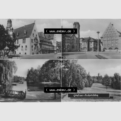 Ansichtskarte Heldge-Verlag Köthen/Anhalt DDR gemischte s/w, schwarzweiß, graustufen Sammlung der Jahre 1960er, 1969, Grußkarte, Gruß aus Aschersleben,... Sammlung
