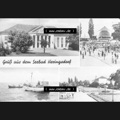 Ansichtskarte mit Ansicht Ostseebad Heringsdorf 1985, Gruß aus dem Seebad Heringsdorf. Alte Ansichtskarte der DDR Bezirk Rostock, Kreis Bad Wolgast, Ostseebad Heringsdorf... Sammlung