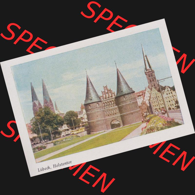 Lithographien Fotos, Heldge-Verlag Köthen/Anhalt Deutschland im farbigen Bild - 50 Heldge-farb-fotos Lübeck, Holstentor. Sammlung von 50 Heldge-farb-fotos des Heldge-Verlages... Sammlung