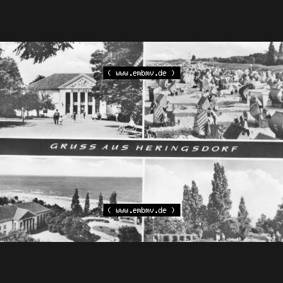Ansichtskarte mit Ansicht Ostseebad Heringsdorf 1980, Gruß aus Heringsdorf. Alte Ansichtskarte der DDR Bezirk Rostock, Kreis Bad Wolgast, Ostseebad Heringsdorf im online... Sammlung