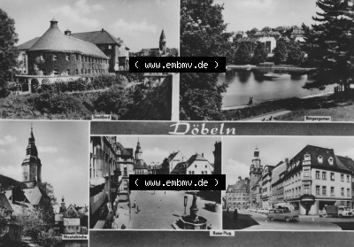 Erhard Neubert KG - Karl-Marx-Stadt, 5-Bildkarten der DDR 1960er Jahre, 1968, Stadt Döbeln mit Stadthof, Bürgergarten, Nikolaikirche... Sammlung
