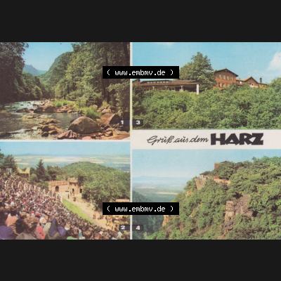 Ansichtskarte Heldge-Verlag Köthen/Anhalt DDR im Harz 1970er Jahre, 1971, Gruß aus dem Harz, Mehrbildkarte, Bodetal, Hexentanzplatz, Harzer Grußkarte... Sammlung