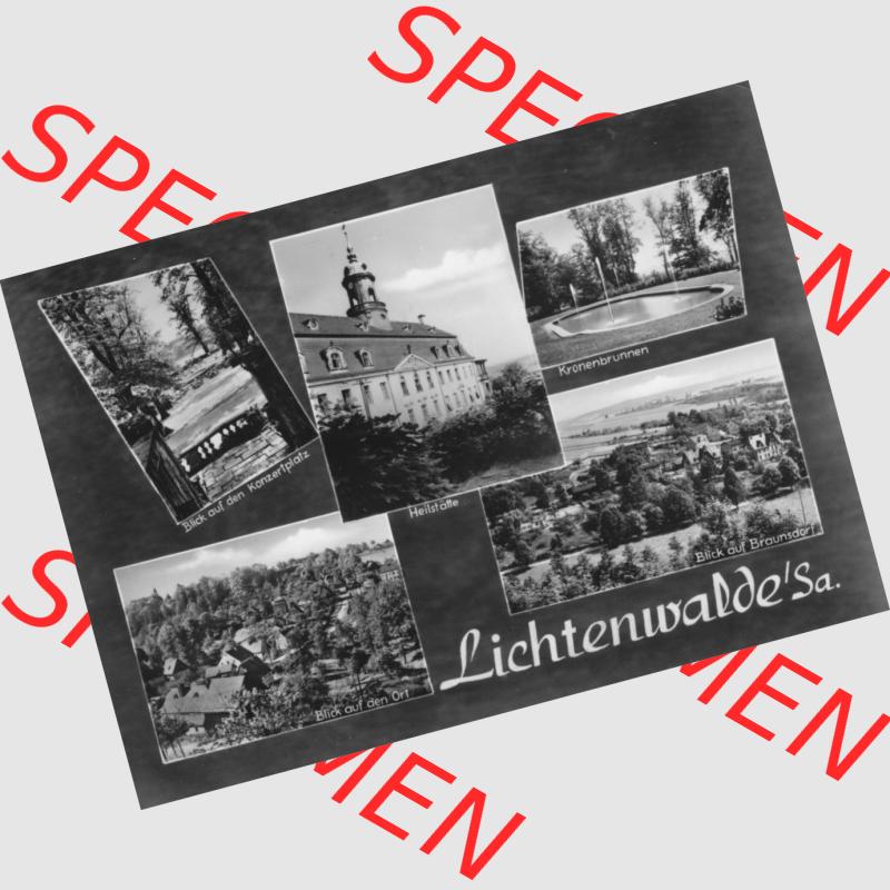 Ansichtskarte Erhard Neubert KG - Karl-Marx-Stadt DDR gemischte Ansichtskarten Sammlung mit 5-Bildkarten der DDR 1960er Jahre, 1965, Lichtenwalde in Sachsen mit Heilstätte, Kronenbrunnen,... Sammlung