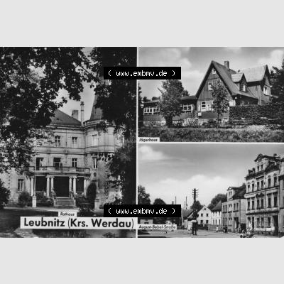 Ansichtskarte Erhard Neubert KG - Karl-Marx-Stadt DDR gemischte Ansichtskarten Sammlung mit 3-Bildkarten der DDR Bezirke 1970er Jahre, 1971, Leubnitz Kreis Werda mit Rathaus, Jägerhaus... Sammlung
