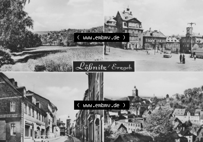 Erhard Neubert KG - Karl-Marx-Stadt, erschienen in den 1960er Jahre, 1968 Lößnitz im Erzgebirge mit 4 Ansichten von Lößnitz,... Sammlung