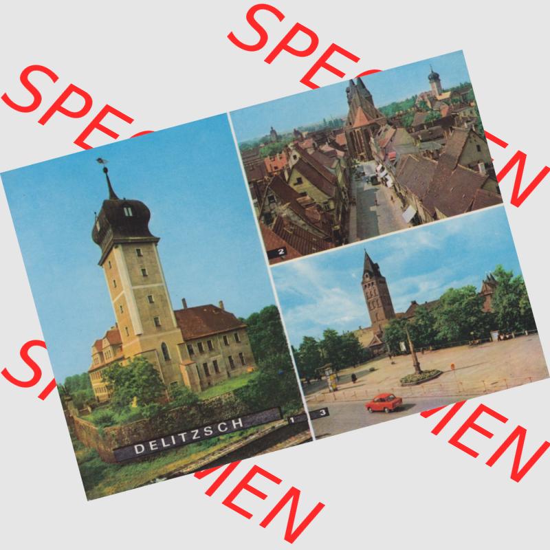 Ansichtskarte Heldge-Farbfotoverlag Köthen/Anhalt DDR gemischte Ansichtskarten Sammlung mit 3-Bild Mehrbildkarten der DDR Bezirke der 1960er Jahre, 1969, Delitzsch, Ehemaliges... Sammlung