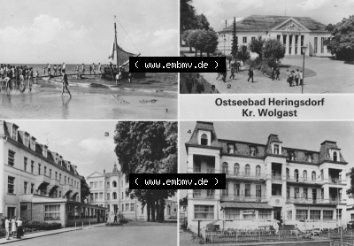 Ansicht Ostseebad Heringsdorf 1982, Am Strand, Kulturhaus, Am Markt, FDGB-Erholungsheim Sammlung