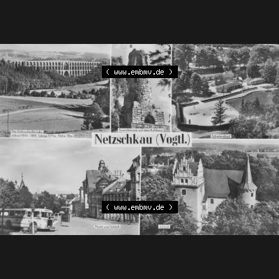Ansichtskarte Erhard Neubert KG - Karl-Marx-Stadt DDR gemischte Ansichtskarten Sammlung mit 5-Bildkarten der DDR 1970er Jahre, 1971, Netzschkau im Vogtland mit Schwimmbad, Markt und Schloß.... Sammlung