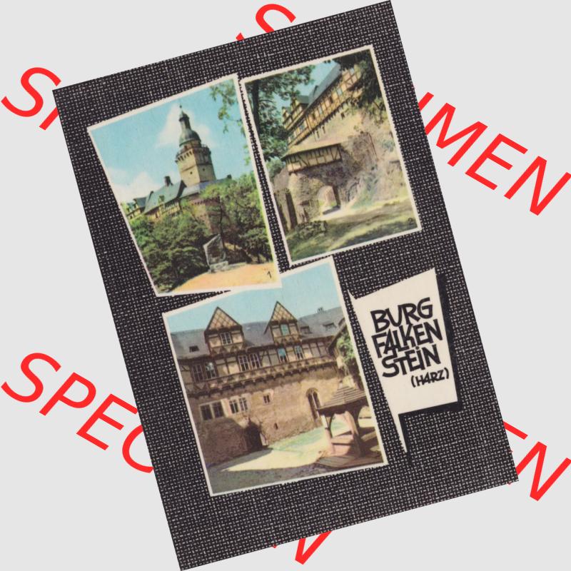 Ansichtskarte Heldge-Farbfotoverlag Köthen/Anhalt DDR gemischte Ansichtskarten Hochformat Sammlung der DDR Bezirke der 1960er Jahre, 1965, Lithografie Burg Falkenstein im Harz,... Sammlung