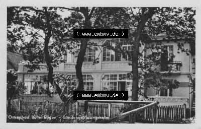 Heldge-Verlag Köthen/Anhalt, 1950er, 1957, Schwarzweiß Postkarte Ostseebad Boltenhagen, Blindengenesungsheim, zum herunterladen... Sammlung
