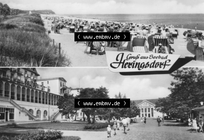 Seebad Heringsdorf 1968, Strand mit 2 Bildern, Heldge-Verlag KG., Köthen-Anhalt, zum herunterladen freigegeben Sammlung
