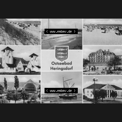 Ansichtskarte mit Ansicht Ostseebad Heringsdorf 1959, Ostseebad Heringsdorf. Alte Ansichtskarte der DDR Bezirk Rostock, Kreis Bad Wolgast, Ostseebad Heringsdorf im online Katalog... Sammlung