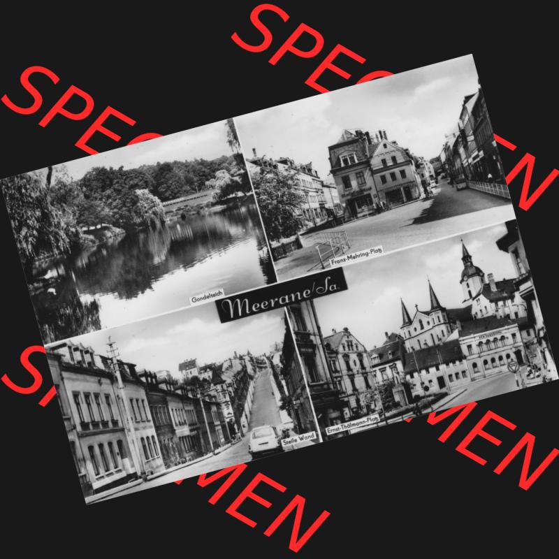 Ansichtskarte Erhard Neubert KG - Karl-Marx-Stadt DDR gemischte Ansichtskarten Sammlung mit 4-Bildkarte in s/w Schwarzweiß bzw. Graustufen 1970, Stadt Meerane in Sachsen, Vierbildkarte... Sammlung