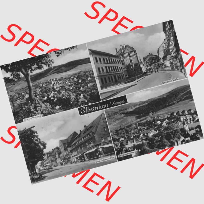 Ansichtskarte Erhard Neubert KG - Karl-Marx-Stadt DDR gemischte Ansichtskarten Sammlung mit 4-Bildkarte in s/w Schwarzweiß bzw. Graustufen 1968, Olbernhau Erzgebirge, Vierbildkarte... Sammlung