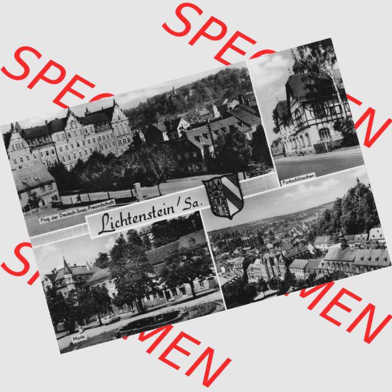 Ansichtskarte Erhard Neubert KG - Karl-Marx-Stadt DDR gemischte Ansichtskarten Sammlung mit 4-Bildkarte in s/w Schwarzweiß bzw. Graustufen 1969, Liechtenstein in Sachsen, Vierbildkarte... Sammlung