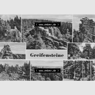 Ansichtskarte Erhard Neubert KG - Karl-Marx-Stadt DDR gemischte Ansichtskarten Sammlung mit 7-Bildkarte in s/w Schwarzweiß bzw. Graustufen 1970, Greifensteine auf 7-Bildkarte bzw.... Sammlung