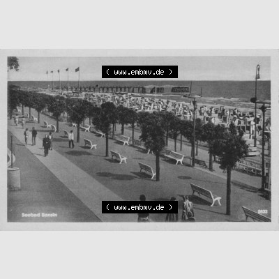 Ansichtskarte Erhard Neubert KG - Karl-Marx-Stadt in der DDR Sammlung 1952, Seebad Bansin, Promenade am Strand, Einbildkarte. Digitales Bildmaterial von Ansichtskarten in s/w... Sammlung
