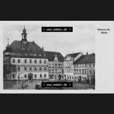 Ansicht Einbildkarte Erhard Neubert KG - Karl-Marx-Stadt DDR Sachsen 1955, Oederan in Sachsen am Markt, DDR Einbildkarte. Digitales Bildmaterial von Ansichtskarten in s/w bzw.... Sammlung