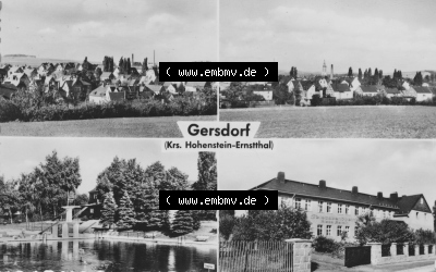 1968, Gersdorf im Kreis Hohenstein-Ernsthal, Vierbildkarte vom Verlag Erhard Neubert KG. Sammlung