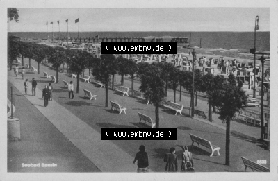 1952, Seebad Bansin, Promenade am Strand, Einbildkarte, zum herunterladen freigegeben Sammlung