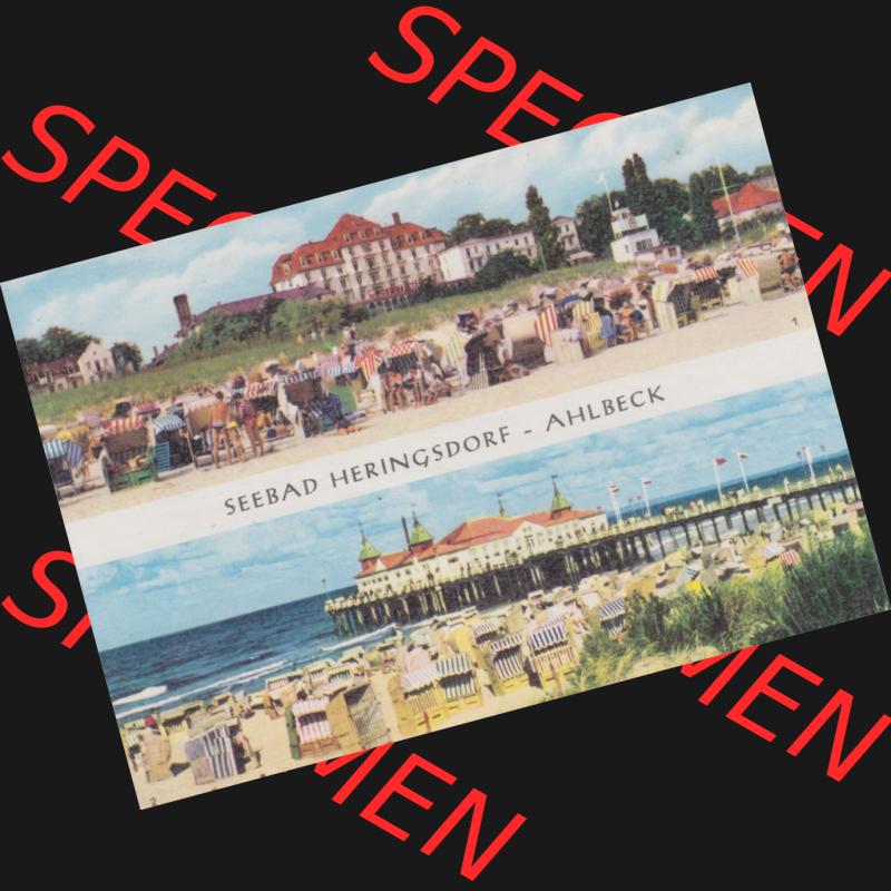 Ansichtskarte Verlag Felix Setecki Berlin der DDR, Sammlung Bezirk Rostock 1967, Seebad Heringsdorf - Ahlbeck, FDGB-Heim und Seebrücke, Verlag Felix Setecki Berlin.... Sammlung