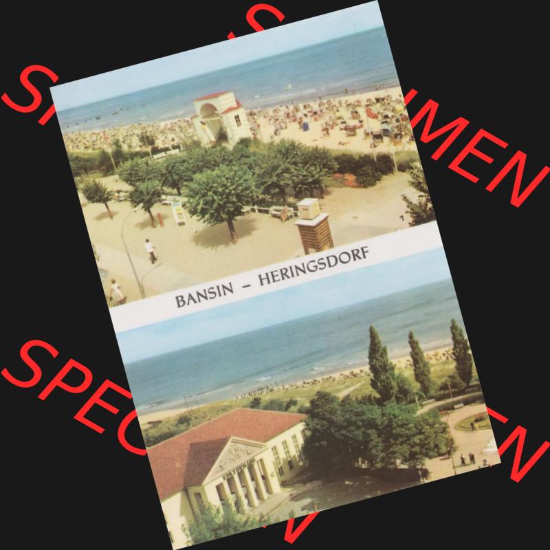 Ansichtskarte Verlag Felix Setecki Berlin der DDR, Sammlung Bezirk Rostock 1970, Bansiner Strand und Herigsdorfer Kulturhaus, Hochformat Verlag Felix Setecki Berlin. Digitales... Sammlung