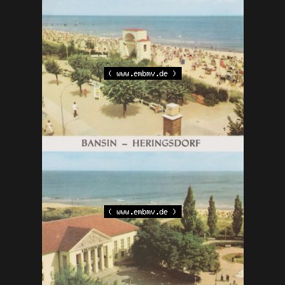 Ansichtskarte Verlag Felix Setecki Berlin der DDR, Sammlung Bezirk Rostock 1970, Bansiner Strand und Herigsdorfer Kulturhaus, Hochformat Verlag Felix Setecki Berlin. Digitales... Sammlung