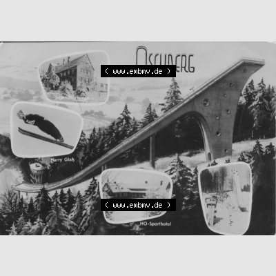 Dick-Foto-Verlag Erlbach I.V. aus Sammlung Große Aschberg-Schanze in Klingental. Das Digital JPG-Bild der Ansichtskarte aus einen Ort im Vogtland der DDR im Vogtland kann günstig... Sammlung