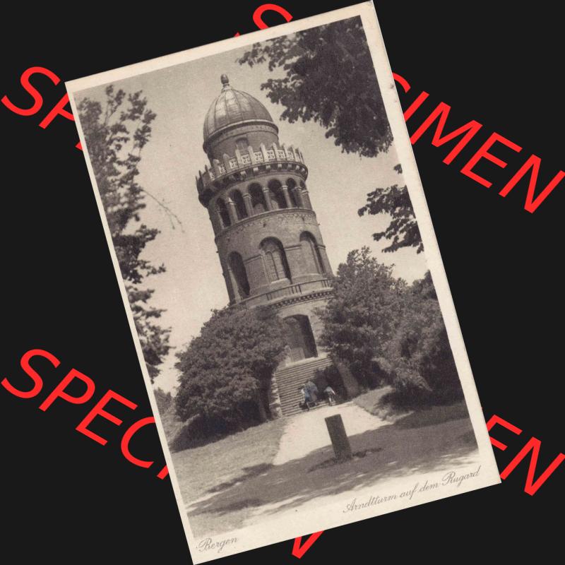 Ansichtskarten aus dem Deutschen Reich, Pommern, Insel Rügen 1910-1930, Aus Sammlung Rügen, Bergen Arndtturm auf dem Rugard (1) Sammlung
