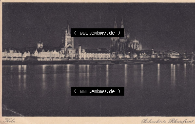 Ansichtskarten aus dem Deutschen Reich, Preußen, Provinz Rheinland, Stadt Köln, Sammlung Köln allgemein vor 1945, Köln, Beleuchtete... Sammlung
