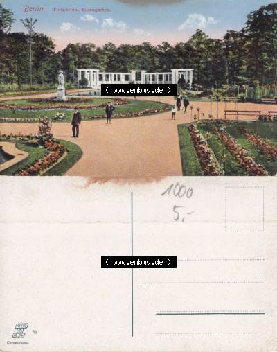 Ansichtskarten aus dem Deutschen Reich, Berlin-Tiergarten Tiergarten im Rosengarten (1) Sammlung