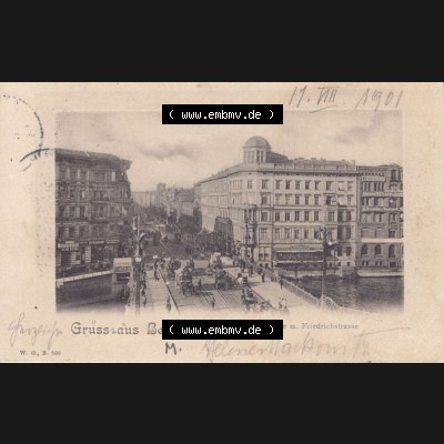 Ansichtskarten aus dem Deutschen Reich, Berlin-Mitte, Friedrichstrasse Berlin, Weldendamer Brücke und Friedrichstrasse (1) Sammlung