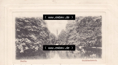 Ansichtskarten aus dem Deutschen Reich, Berlin-Tiergarten 1900-1930, 1901, Postkarte, Tiergarten Goldfischteich (1) Sammlung