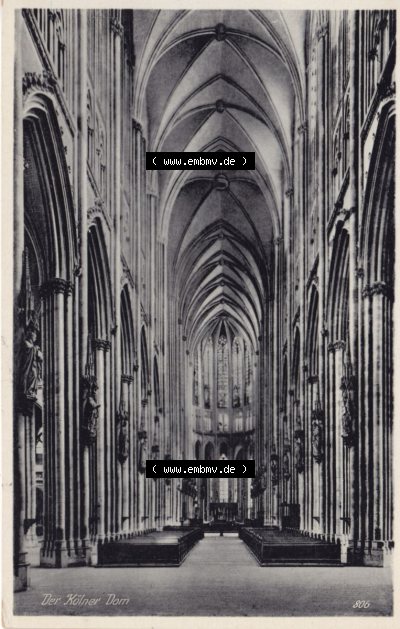 Ansichtskarten aus dem Deutschen Reich, Preußen, Provinz Rheinland, Stadt Köln, Sammlung vor 1945, Der Kölner Dom, Inneres,... Sammlung