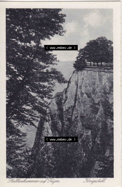 Ansichtskarten aus dem Deutschen Reich, Pommern, Insel Rügen A 1915 Stubbenkammer auf Rügen Königsstuhl (1) Sammlung