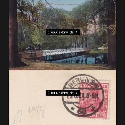 Ansichtskarten aus dem Deutschen Reich, Berlin-Tiergarten 1921, Löwenbrücke im Tiergarten (1) Sammlung