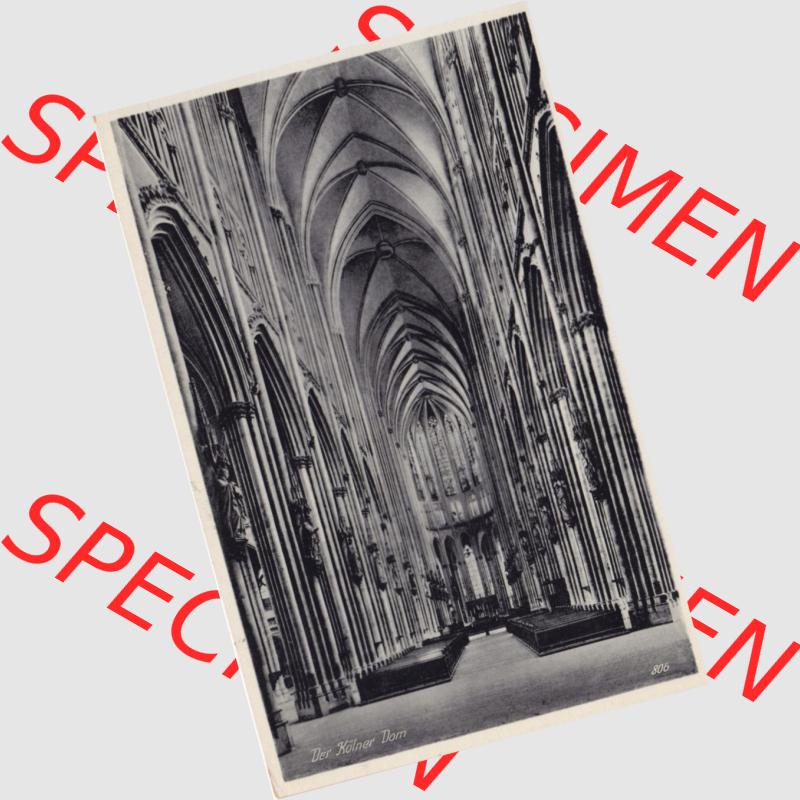 Ansichtskarten aus dem Deutschen Reich, Preußen, Provinz Rheinland, Stadt Köln, Sammlung vor 1945, Der Kölner Dom, Inneres, Hochformat (2) Sammlung