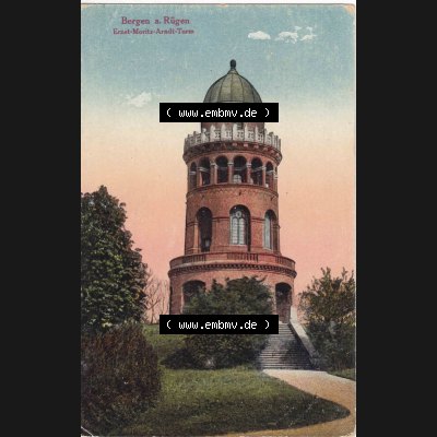 Ansichtskarten aus dem Deutschen Reich, Pommern, Insel Rügen 1910-1930, Aus Sammlung Rügen, Bergen, Insel Rügen Rugard-Turm (4) Sammlung