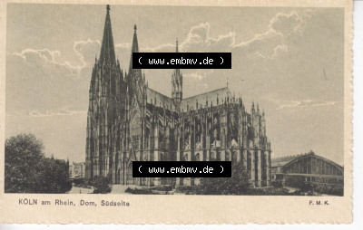 Ansichtskarten aus dem Deutschen Reich, Preußen, Provinz Rheinland, Stadt Köln, Sammlung vor 1945, Kölner Dom, Südseite, Querformat... Sammlung
